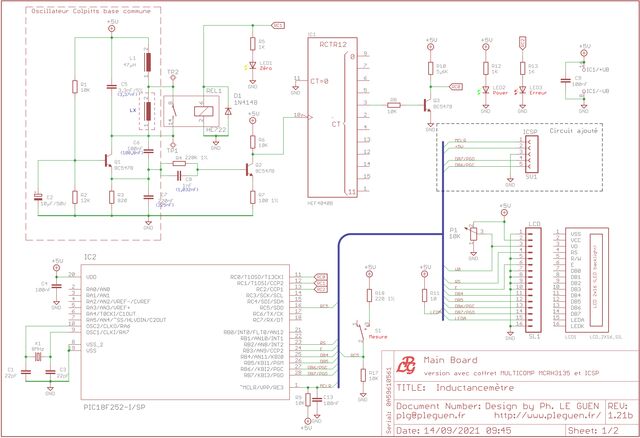 Inductancemètre Main Board schematic v1.21b